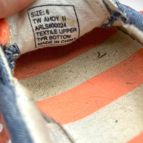 4 for $20 SALE! Roxy RG Ahoy II Infant Toddler Denim Boat Shoes Slip Ons, Size 6 - Picture 6 of 8